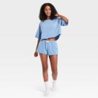 Women's Short Sleeve Lounge Sweatshirt - Colsie Blue