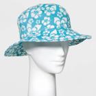 No Brand Women's Hibiscus Floral Print Bucket Hat - Blue