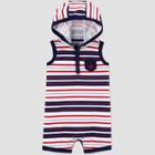 Baby Boys' Striped Hooded Romper - Just One You Made By Carter's Blue