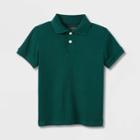 Toddler Boys' Short Sleeve Interlock Uniform Polo Shirt - Cat & Jack Dark Green