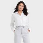 Women's Long Sleeve Relaxed Fit Gauze Button-down Shirt - Universal Thread White