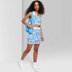 Women's Jacquard Sweater Bodycon Mini Skirt - Wild Fable Blue Zebra