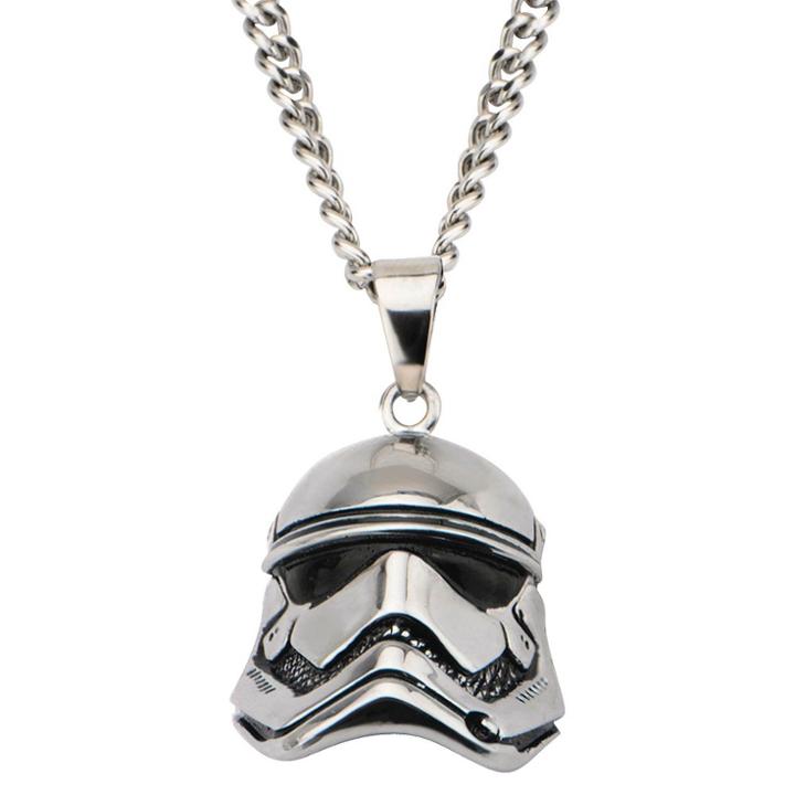 Men's Star Wars Stormtrooper Laser Etched Stainless Steel Dog Tag Pendant With Chain (22),