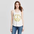 Zoe+liv Women's Sunflower Peace Sign Graphic Tank Top - Ivory