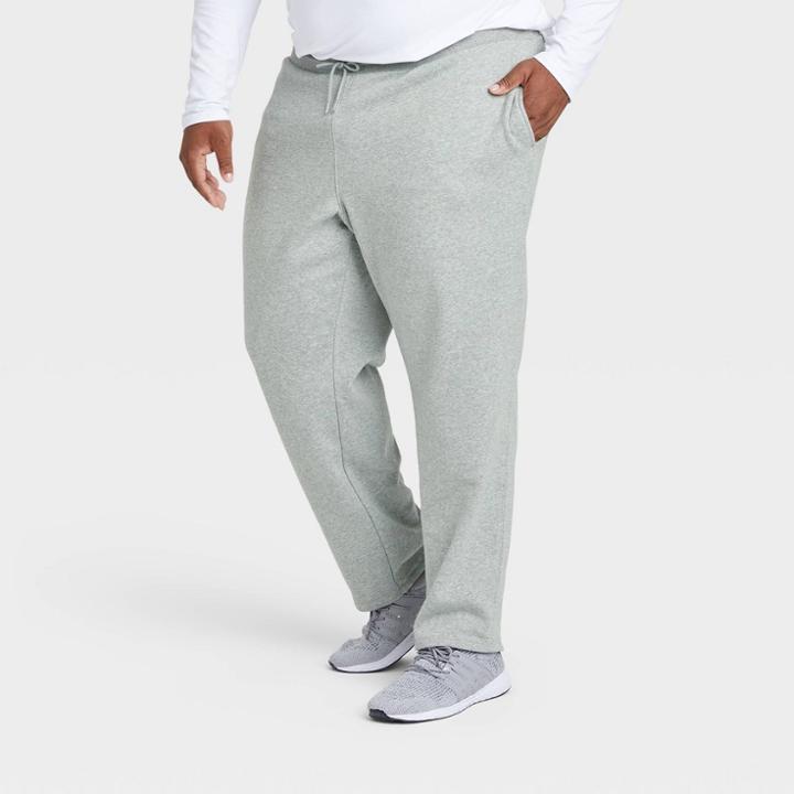 Men's Big & Tall Cotton Fleece Pants - All In Motion Gray Heather