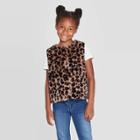 Girls' Animal Print Sherpa Vest - Cat & Jack Beige