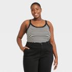 Women's Plus Size Striped Cami - A New Day Black