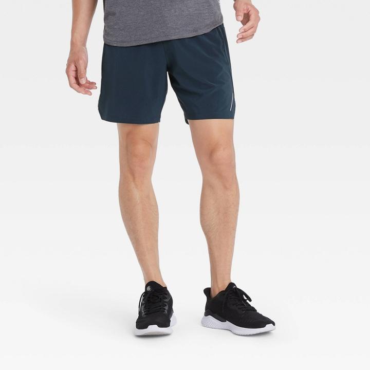 Men's Big 7 Unlined Run Shorts - All In Motion Deep Blue