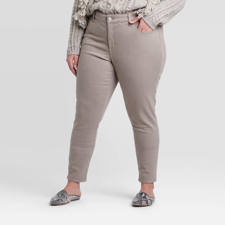 Women's Plus Size Mid-rise Skinny Jeans - Universal Thread Gray