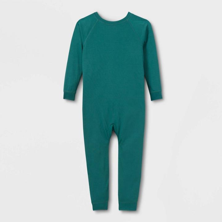 Toddlers' Adaptive Reversible Pajama Jumpsuit - Cat & Jack Forest Green
