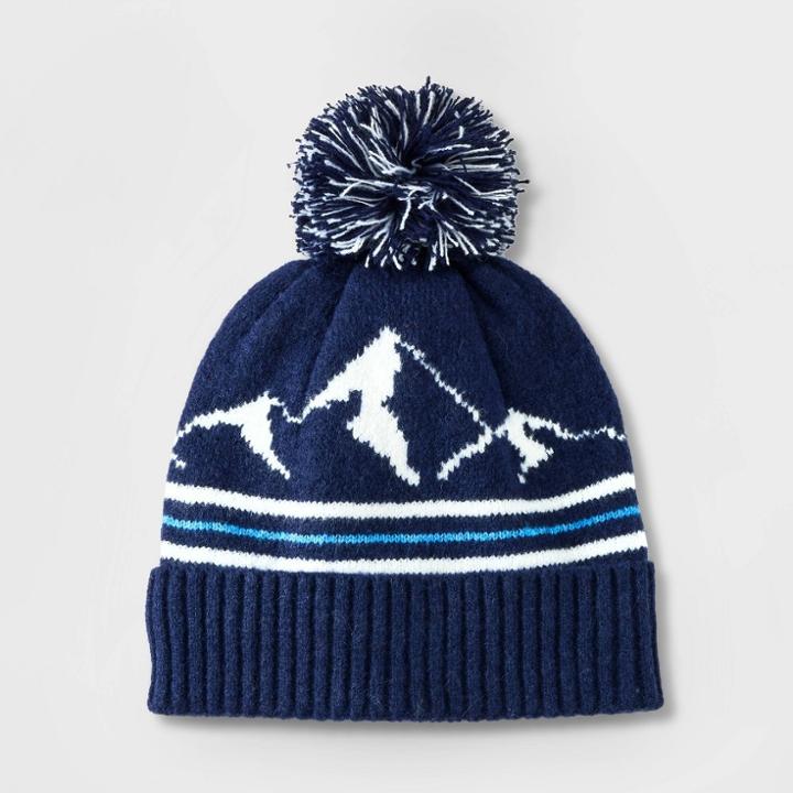 Boys' Pom Fleece Beanie - Cat & Jack Blue