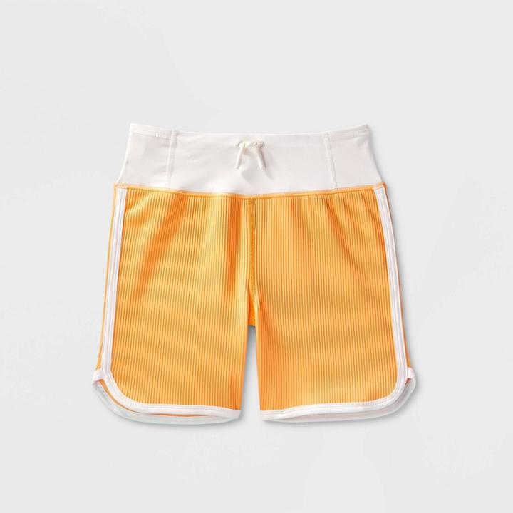 Boys' Adaptive Rib Swim Trunk - Cat & Jack Light Orange