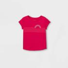 Toddler Girls' Rainbow Striped Activewear T-shirt - Cat & Jack Pink