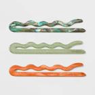 Giant Bobby Hair Pins 3pk - Wild Fable Teal/orange/ Green