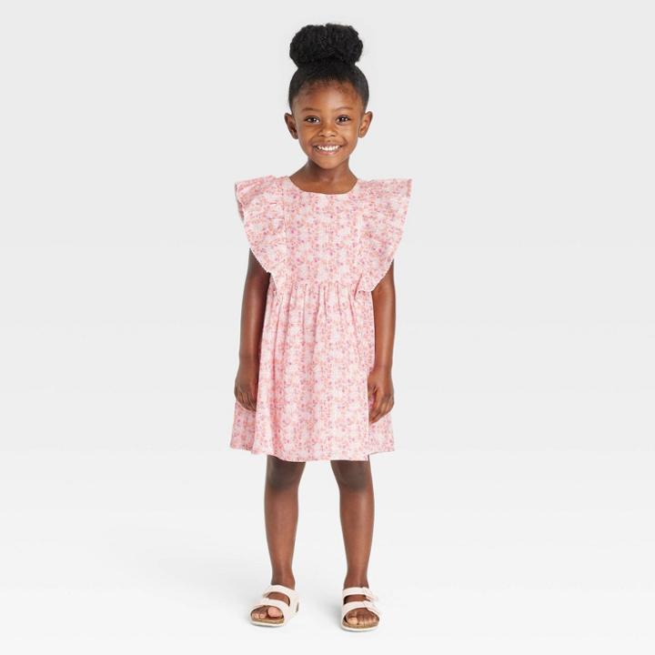 Toddler Girls' Floral Dress - Cat & Jack Pink