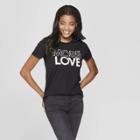 Women's Short Sleeve More Love Graphic T-shirt - Modern Lux (juniors') - Black