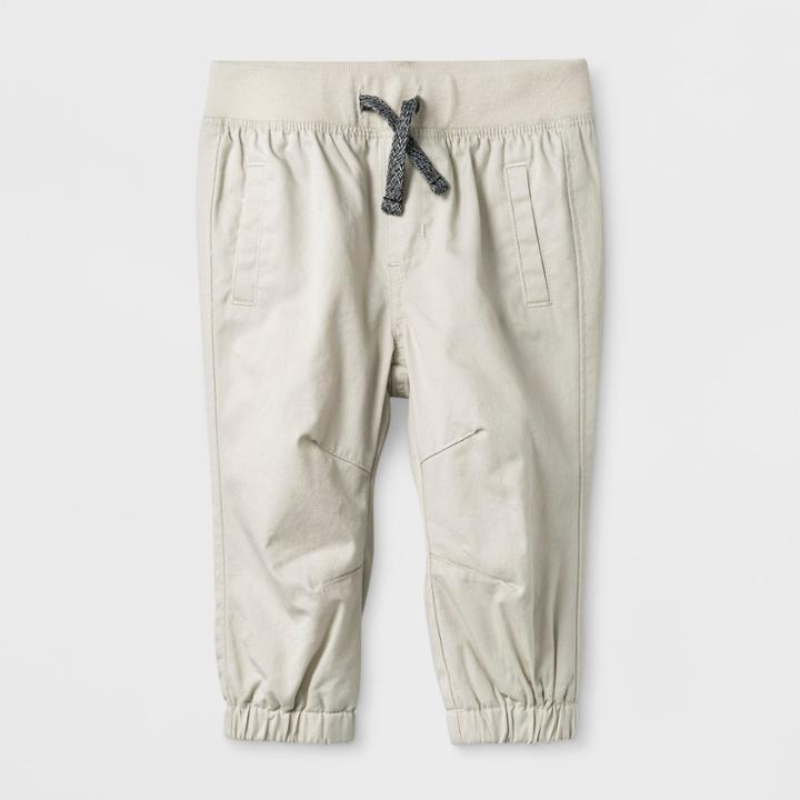 Baby Boys' Twill Joggers Set - Cat & Jack Tan/gray Newborn, Beige