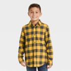 Boys' Flannel Button-down Long Sleeve Shirt - Cat & Jack Mustard Yellow