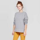 Women's Long Sleeve Crewneck Fleece Tunic Pullover Sweatshirt - Universal Thread Gray