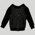 Afton Street Toddler Girls' Quilted Hooded Jacket - Black
