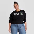 Women's Disney Mickey Monster Faces Plus Size Graphic Sweatshirt - Black