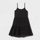Girls' Tiered Woven Dress - Art Class Black