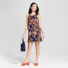 Women's Paisley Sleeveless Halter Dress - Lily Star (juniors') Navy
