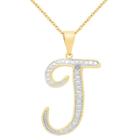 Target Diamond Accent J Initial Pendant Gold Plated (ij-i2-i3), Girl's, J