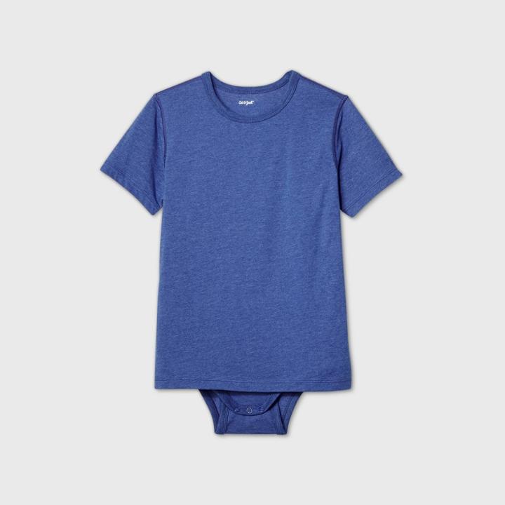 Boys' Adaptive Short Sleeve Adjustable Bodysuit - Cat & Jack Navy