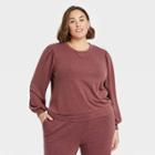 Women's Plus Size Puff Sleeve Sweatshirt - Knox Rose Burgundy