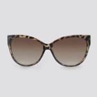 Women's Animal Print Cateye Plastic Sunglasses - A New Day Black, Women's,