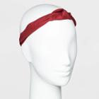 Solid Cotton Woven Fabric Knot Top Headwrap - Universal Thread Rust, Women's, Red
