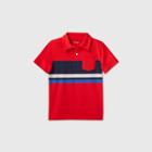 Boys' Striped Short Sleeve Knit Polo Shirt - Cat & Jack Red/navy