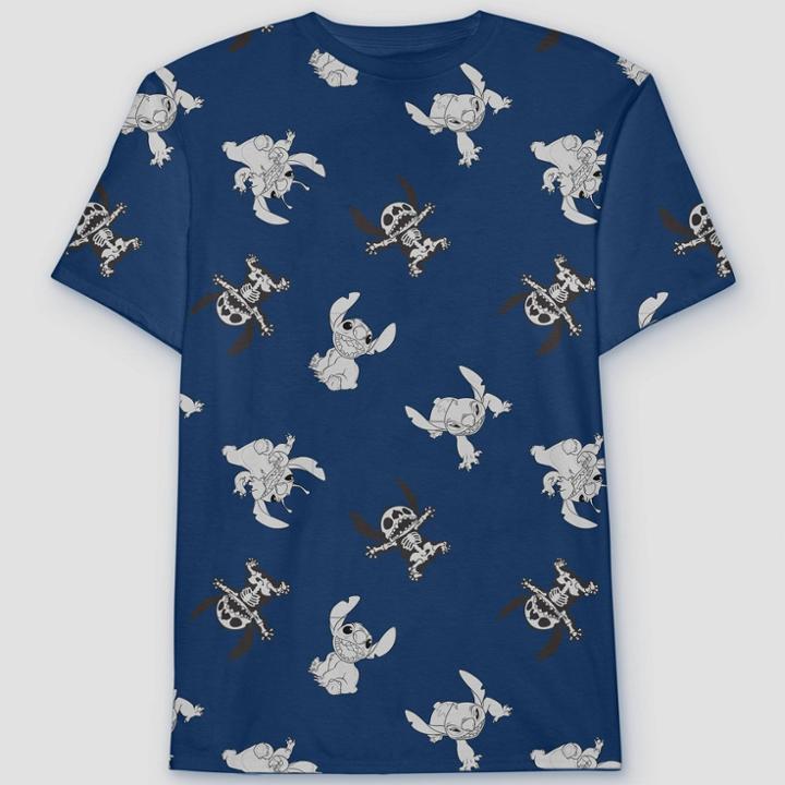 Men's Lilo & Stitch Short Sleeve Graphic T-shirt - Navy