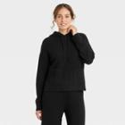 Women's Crewneck Hooded Pullover Sweater - A New Day Black