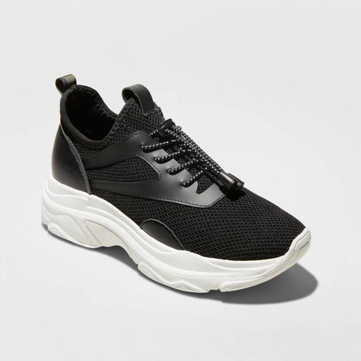 Women's Mad Love Cadina Faux Leather Chunky Sneakers - Black