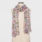 Women's Oblong Scarf With Floral Print - A New Day White