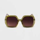 Women's Oversized Square Sunglasses - A New Day Green