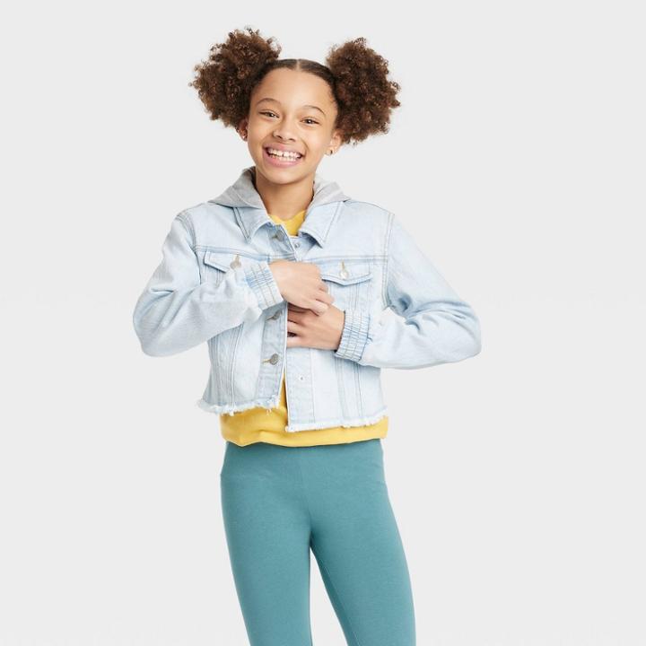 Girls' Hooded Jean Jacket - Cat & Jack