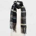 Women's Plaid Scarf - A New Day Black