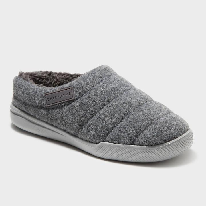 Women's Dluxe By Dearfoams Helen Sport Lounge Slippers - Charcoal