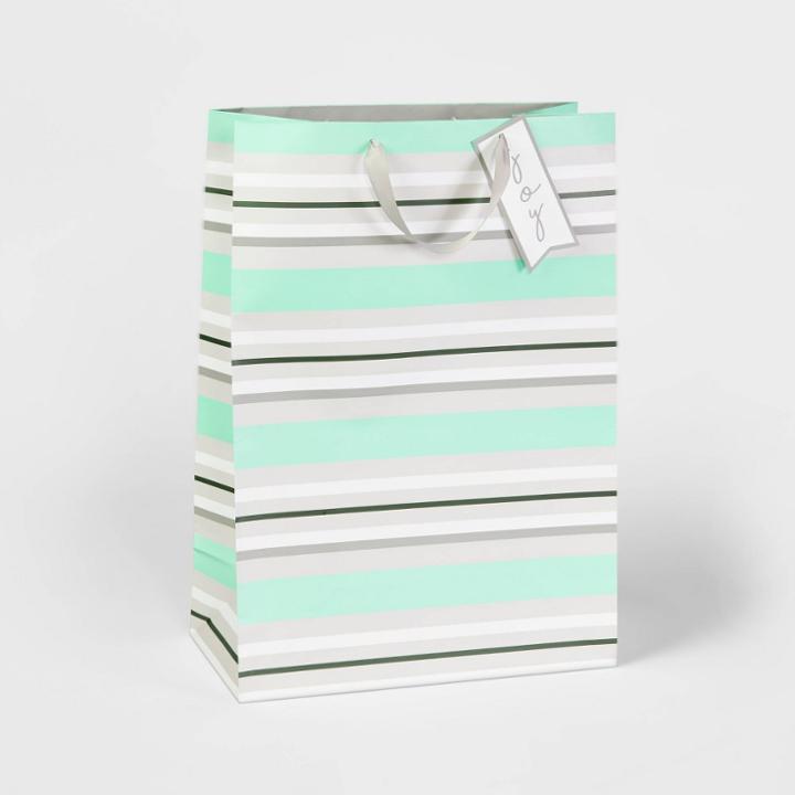 Stripe Gift Bag Red - Wondershop