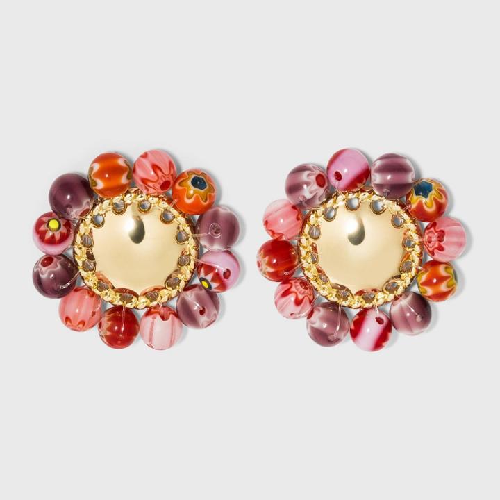 Sugarfix By Baublebar Beaded Statement Stud Earrings - Red