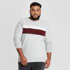 Men's Tall Colorblock Regular Fit Fleece Crew Sweatshirt - Goodfellow & Co Dark Red
