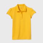 Petitegirls' Short Sleeve Interlock Uniform Polo Shirt - Cat & Jack Gold