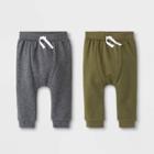Baby Boys' 2pc Jogger Pants - Cat & Jack Olive/gray Newborn, Boy's, Green