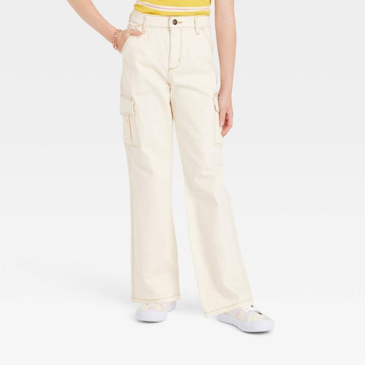 Girls' High-rise Flare Jeans - Art Class Off-white