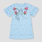 Girls' Spirit Riding Free Floral Print Short Sleeve Dress - Blue