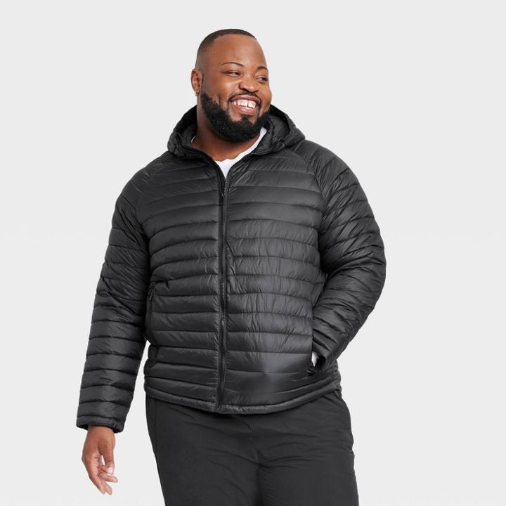 Men's Big Lightweight Puffer Jacket - All In Motion Black