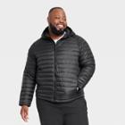 Men's Big Lightweight Puffer Jacket - All In Motion Black